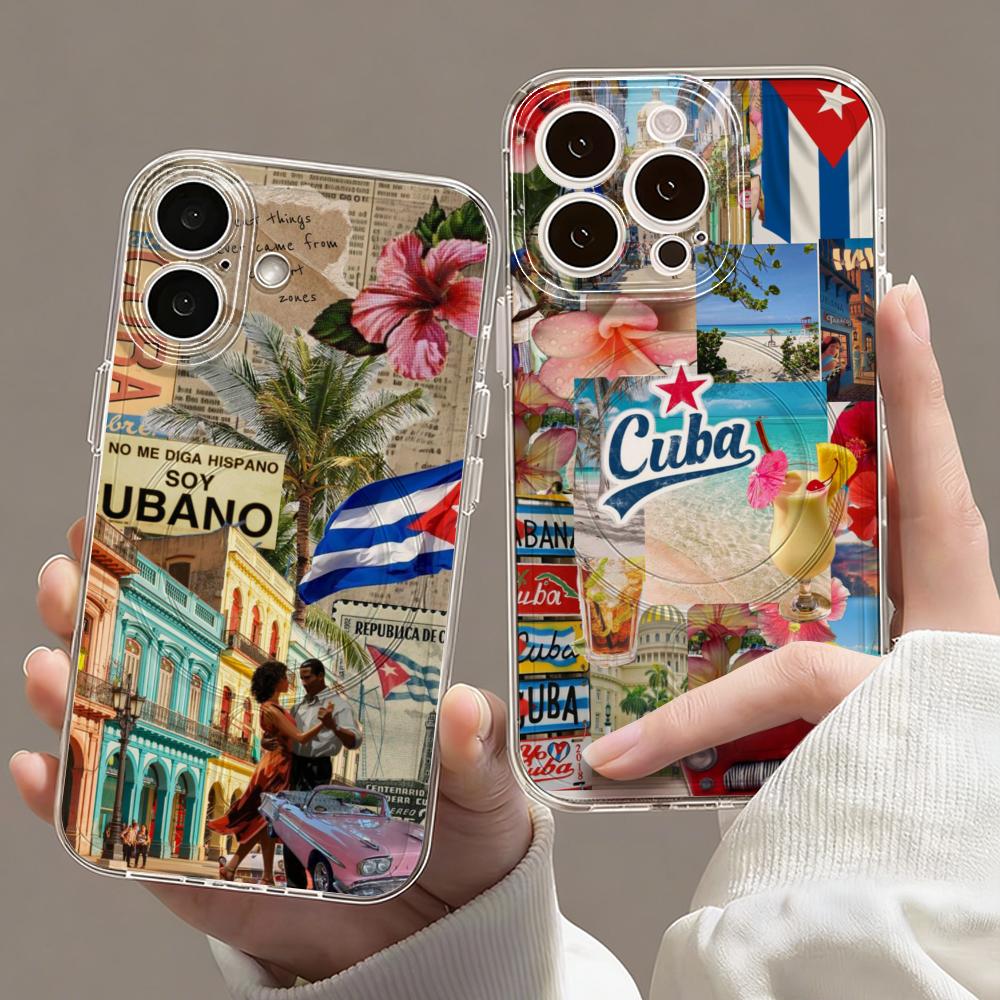 Phone Cases Aesthetic - เคสโทรศัพท์ลายธงคิวบา สำหรับ iPhone 17 16 15