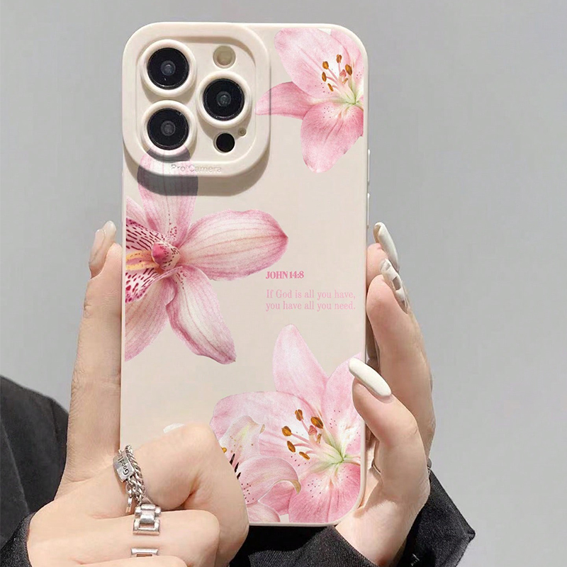 Phone Cases Like Loopy - เคสโทรศัพท์ซิลิโคนลายดอกไม้สีน้ำเงินสำหรับ iPhone 17 16 15 14