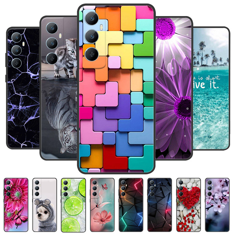 Phone Cases Rimowa - สําหรับRealme C65 4GกรณีซิลิคอนTPUฝาครอบกันชนสีดําสําหรับRealme C65 RMX3910 ProtectorกันกระแทกSoft