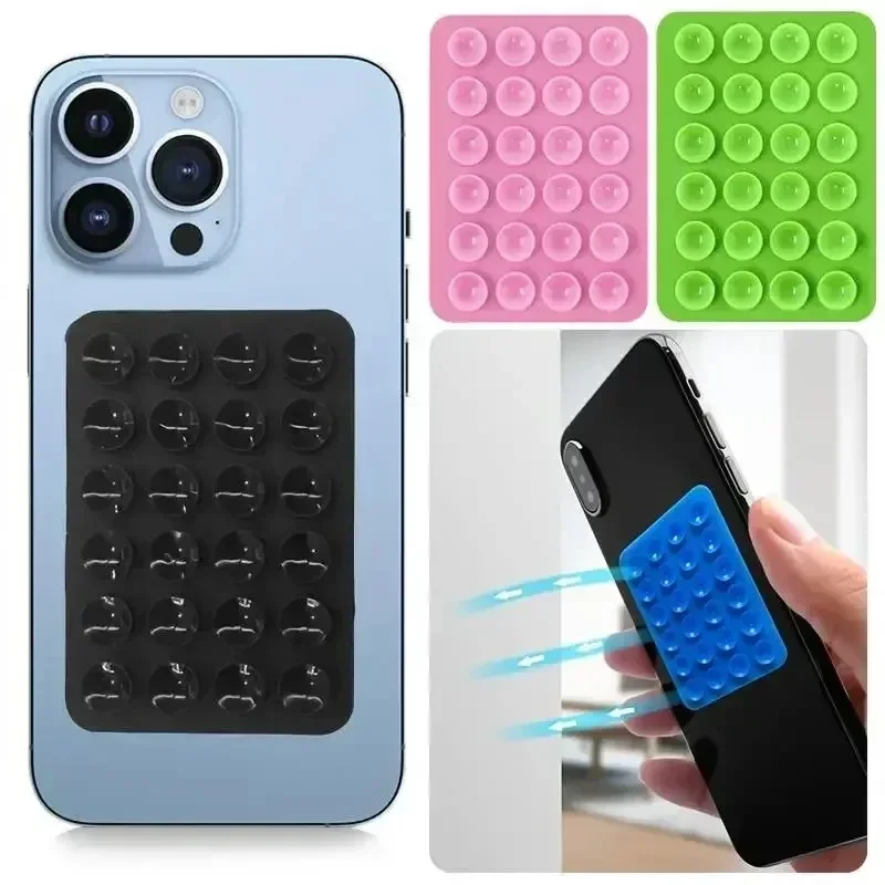 Phone Cases Casely - แผ่นยึดโทรศัพท์ซิลิโคนอเนกประสงค์แบบสุญญากาศ ติดผนัง รูปทรงสี่เหลี่ยม กันลื่น แบบด้านเดียว ติดด้านหลังเคส