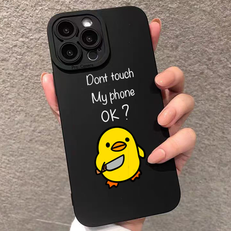 Phone Cases Rugged - เคสโทรศัพท์ซิลิโคนลายการ์ตูนเป็ดน่ารักสไตล์มินิมอล สำหรับ iPhone 17, iPhone 16