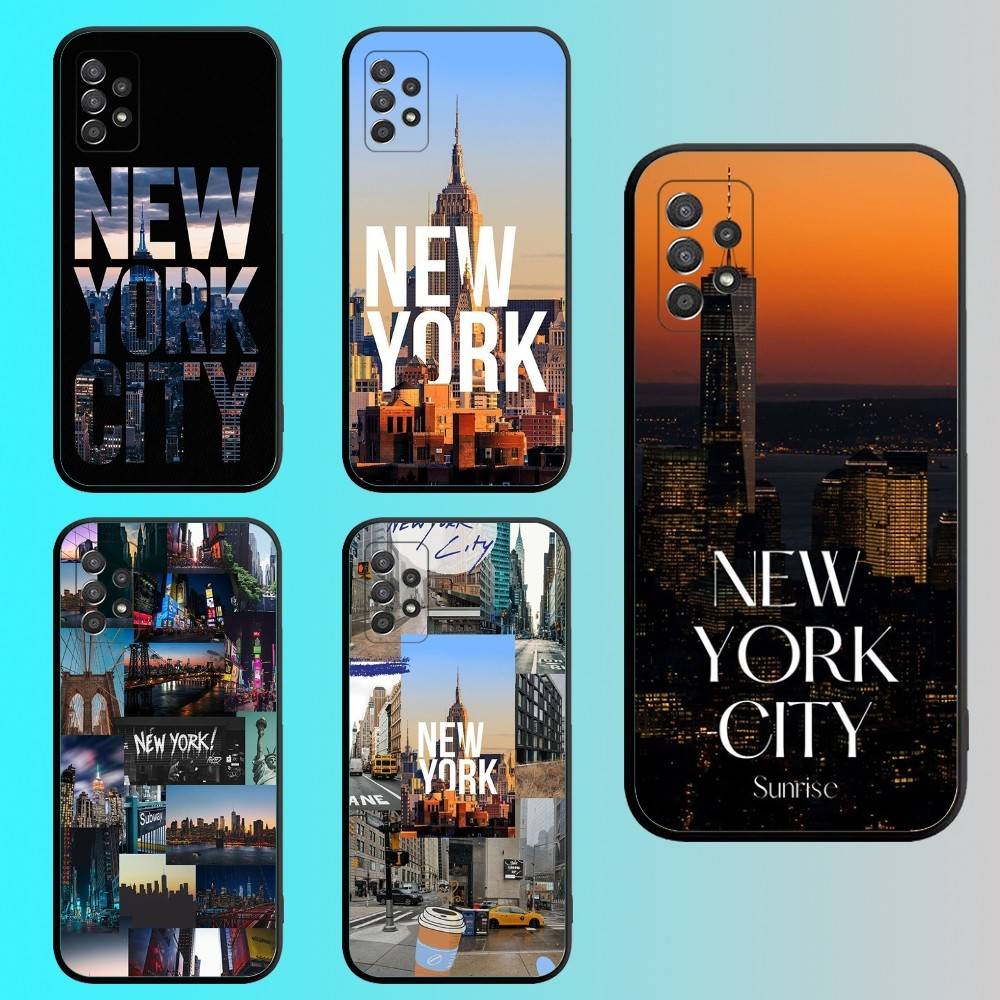 Phone Cases Nyc - New York City NYCเคสโทรศัพท์สําหรับSamsung S 25,24,23,22,30,21,10,9,Ultra,Plus,Lite,FE,4G,5Gเคสสีดํา