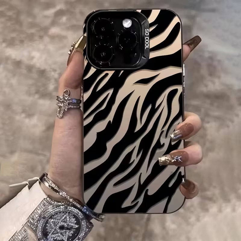 Phone Cases Like Loopy - เคสกันกระแทก IMD ลายม้าลายสีดำ สำหรับ iPhone 18