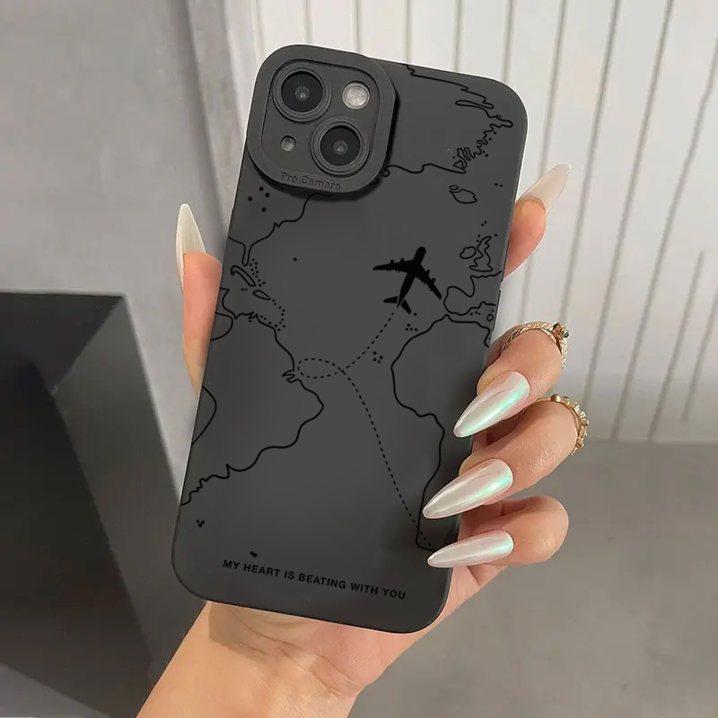 Phone Cases Like Loopy - เคสโทรศัพท์กันกระแทก ลายเส้นทางเดินทางด้วยเครื่องบิน สำหรับ iPhone 17 16