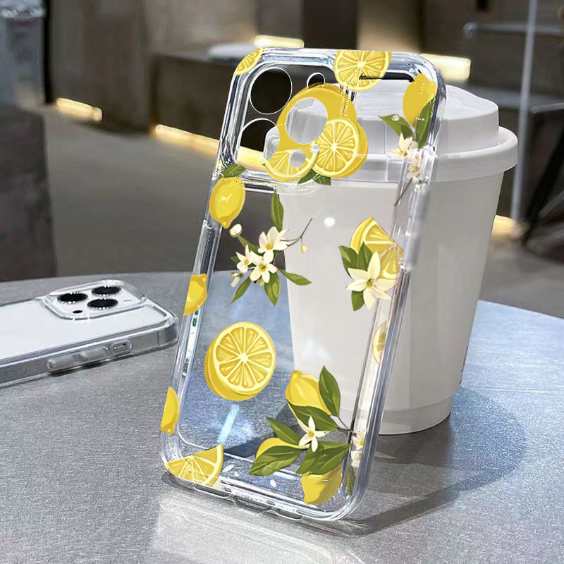Phone Cases Clear - ฤดูร้อนผลไม้มะนาวดอกไม้ClearสําหรับSamsung Galaxy S25 S24 S23 S22