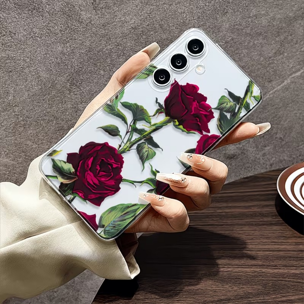 เคสโทรศัพท์ลายดอกกุหลาบสีแดงสว - Phone Cases Aesthetic บทวิจารณ์และราคา