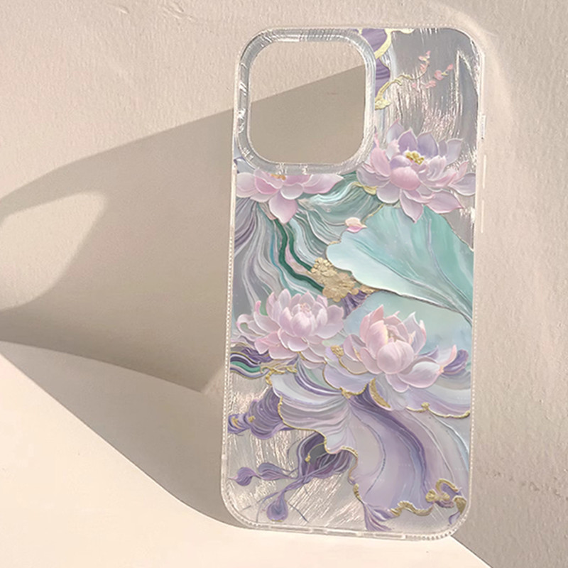 เคสโทรศัพท์ลายดอกบัวสีม่วงสวยง - Phone Cases Aesthetic บทวิจารณ์และราคา