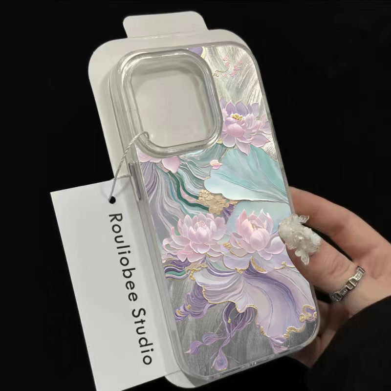 เคสโทรศัพท์ลายดอกบัวสีม่วงสวยง - Phone Cases Aesthetic บทวิจารณ์และราคา