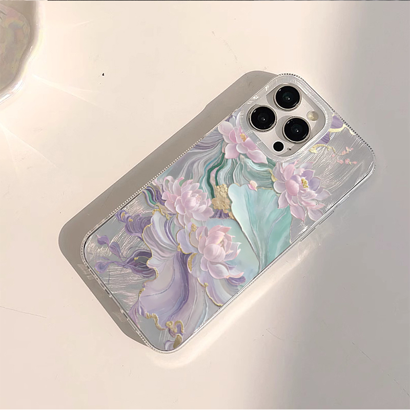 เคสโทรศัพท์ลายดอกบัวสีม่วงสวยง - Phone Cases Aesthetic บทวิจารณ์และราคา