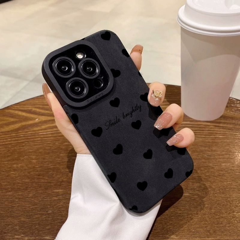 เคสโทรศัพท์หรูหราสีดำลายหัวใจร - Phone Cases Like Loopy บทวิจารณ์และราคา