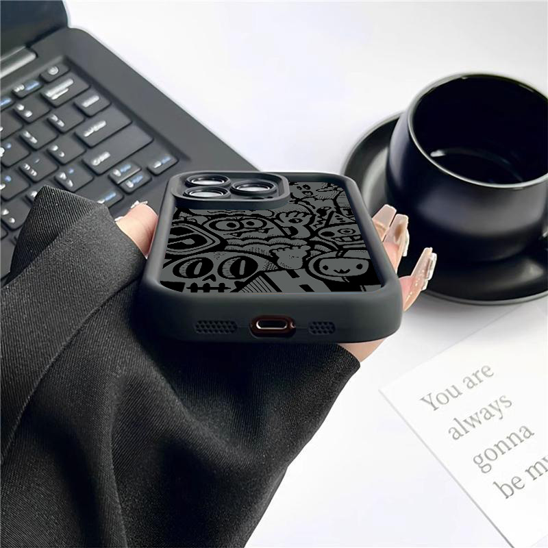 เคสโทรศัพท์ลายกราฟฟิตี้สีดำสำห - Phone Cases Like Loopy บทวิจารณ์และราคา