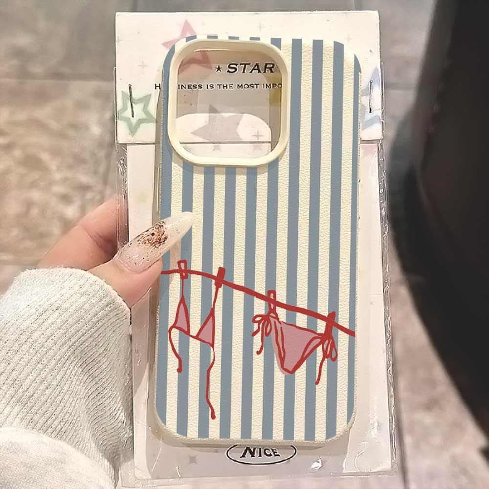 เคสโทรศัพท์ลายบิกินี่สีฟ้าขาว  - Phone Cases Rugged บทวิจารณ์และราคา
