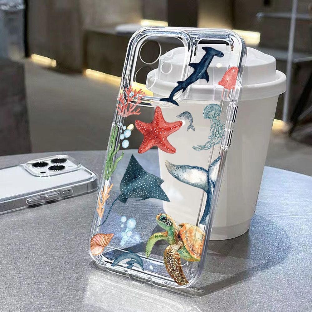 เคสลายสัตว์ทะเลสำหรับ iPhone 1 - Phone Cases Clear บทวิจารณ์และราคา