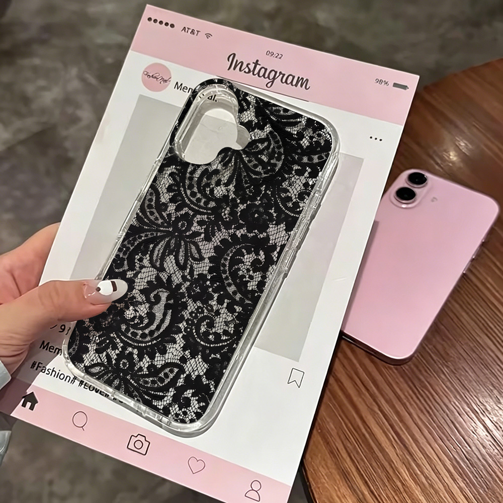 เคสโทรศัพท์ใสลายลูกไม้ดอกไม้ I - Glitter Shockproof Case บทวิจารณ์และราคา