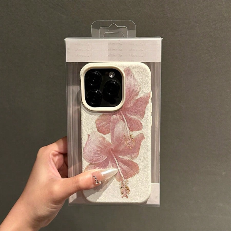 เคสโทรศัพท์ลายดอกชบาสีชมพู ดีไ - Phone Cases Aesthetic บทวิจารณ์และราคา