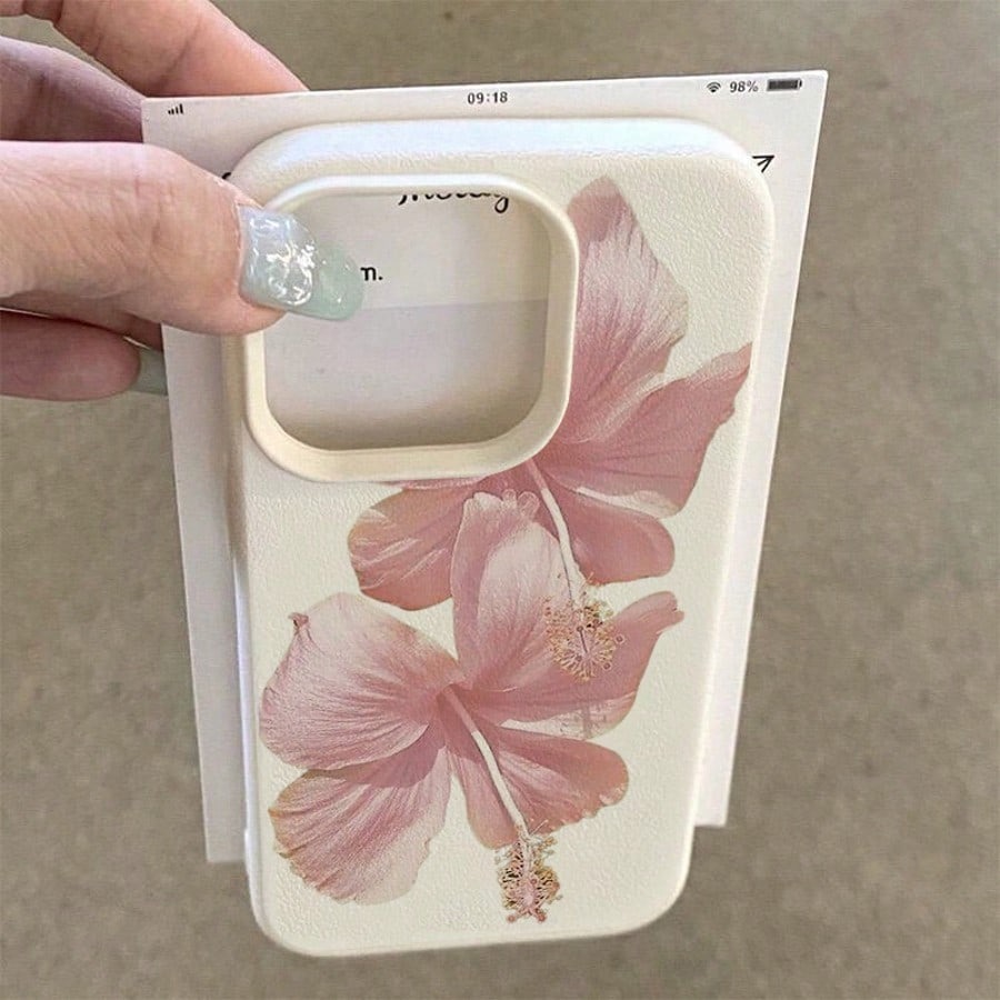เคสโทรศัพท์ลายดอกชบาสีชมพู ดีไ - Phone Cases Aesthetic บทวิจารณ์และราคา